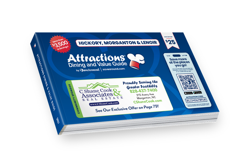2027 Hickory, Morganton & Lenoir Attractions Coupon Book